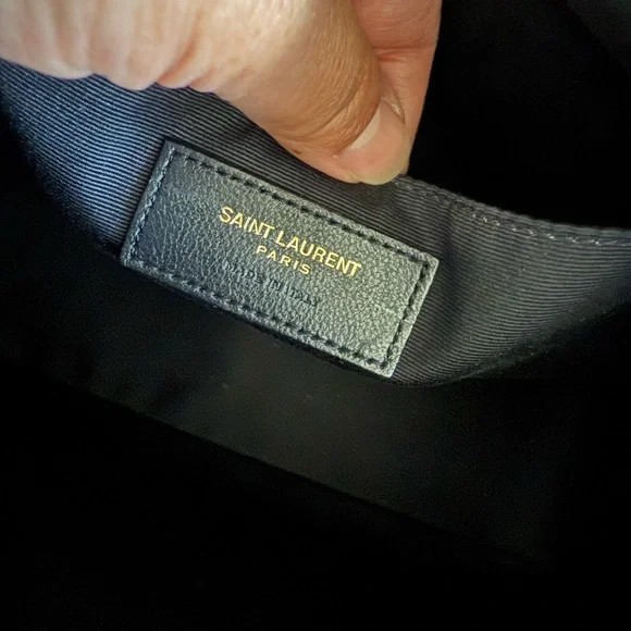 Yves Saint Laurent Black and Gold Chevron Crossbody Bag - Picture 5 of 12